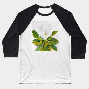 White Pansy Baseball T-Shirt